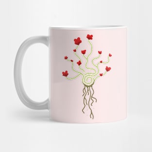 Spiral Flowers: Red Mug